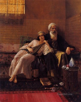 El músico pintor árabe Rudolf Ernst Pinturas al óleo